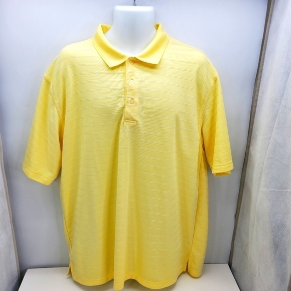 PGA Tour Men's XL Yellow Golf Polo Textured Soft Sport Short Sleeve Shirt - Picture 6 of 11